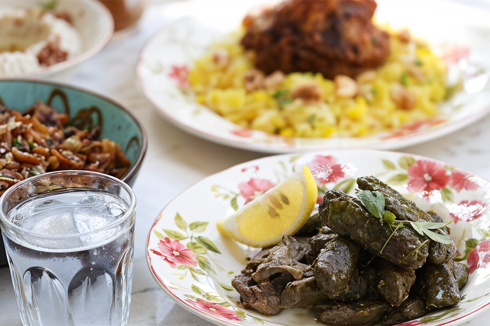 Syrian food served at Beit Setti, the best Syrian restaurant in Sharjah