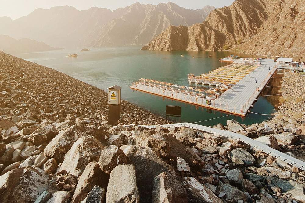 Lake in between mountains in Hatta