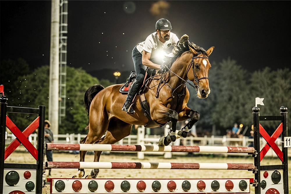 An equestrian during a tournament at Dubai Polo and Equestrian Club