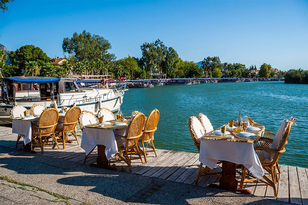 The waterfront dining area of the restaurant