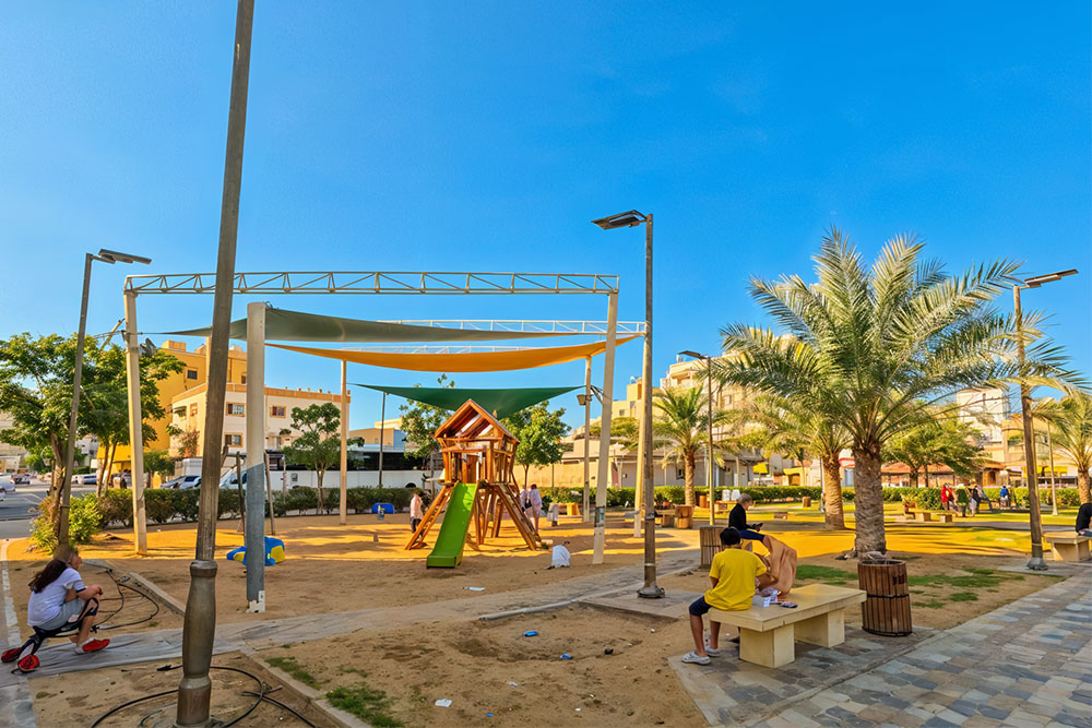 children playing in a playground