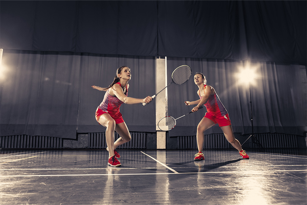 Women playing in badminton courts in Dubai