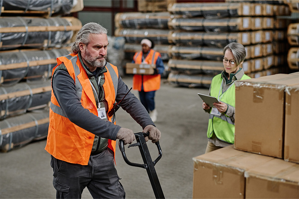 loading cargo in the warehouse 