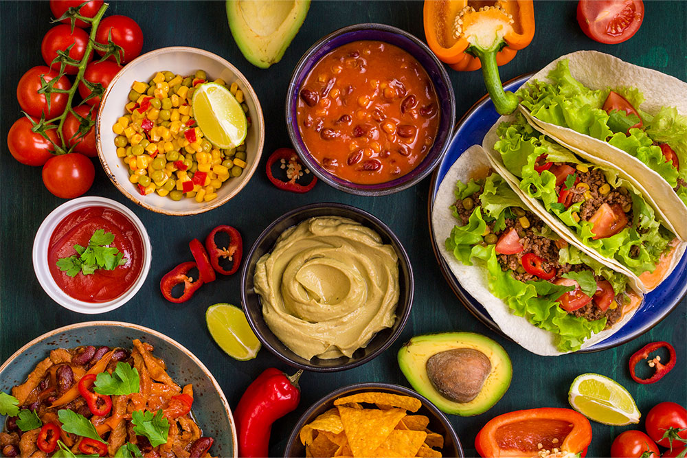 Variety of Mexican dishes 