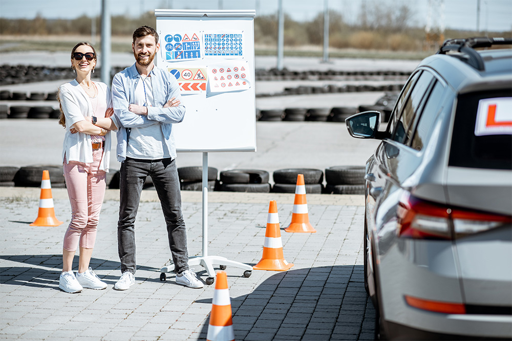 People at a Driving Academy