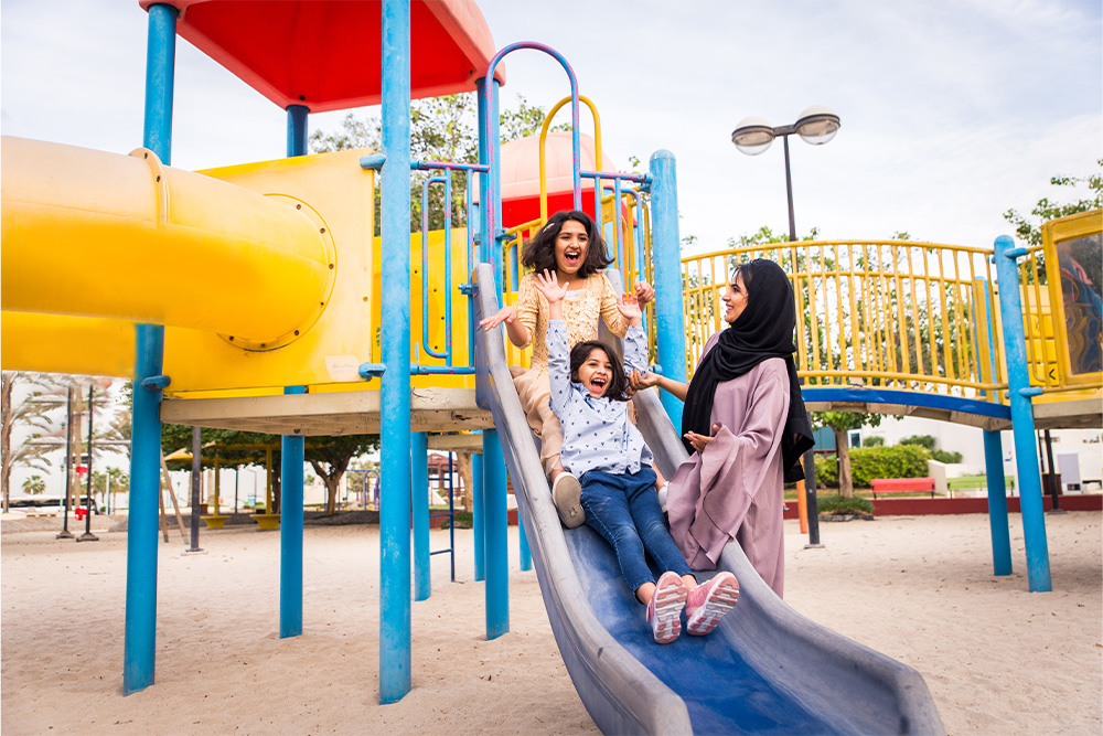 مشهد من منطقة الفرجان في دبي