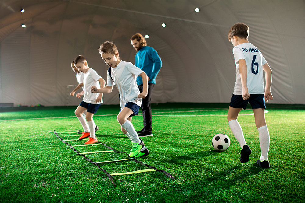 Kids training for soccer at Al Ain sports complex