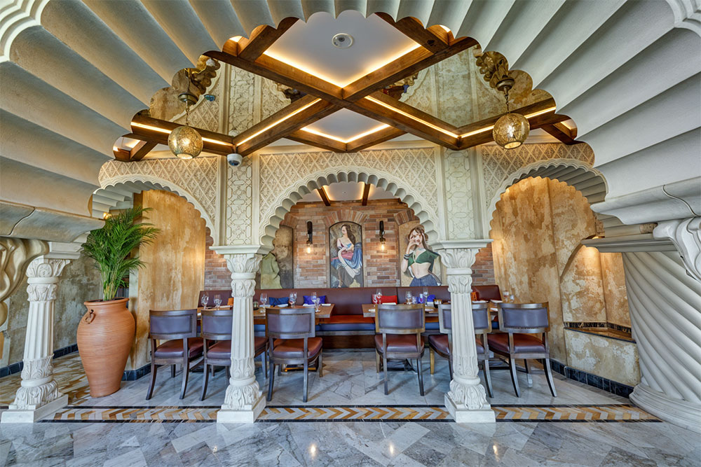 A rooftop restaurant in Palm Jumeirah