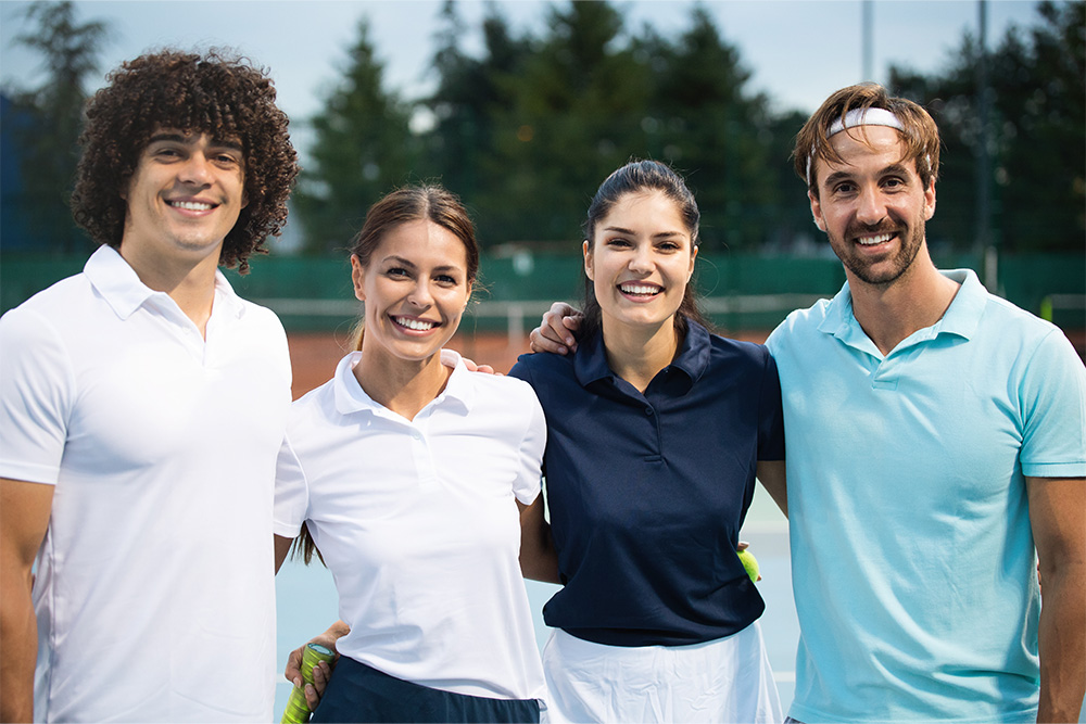 Players in tennis academy