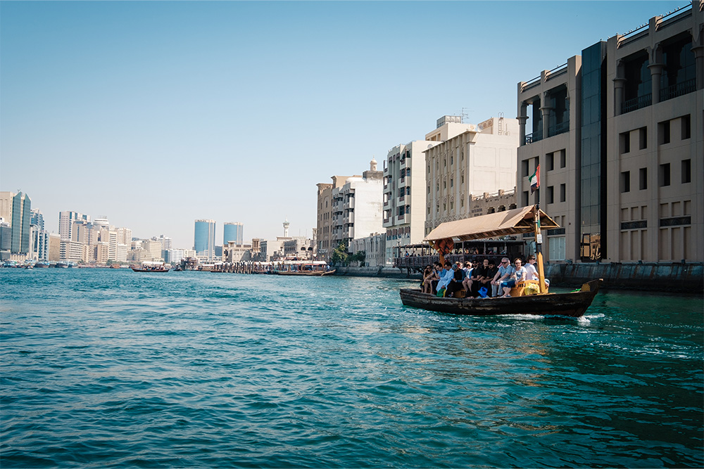 taking a traditional abra ride in dubai