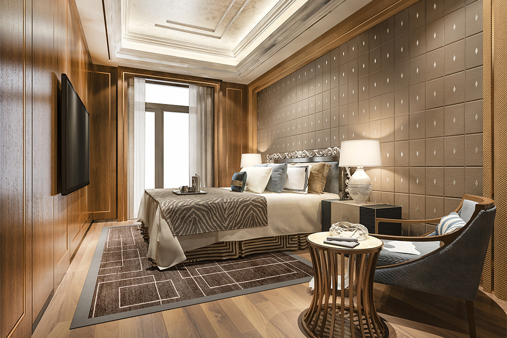 A luxury bedroom suite