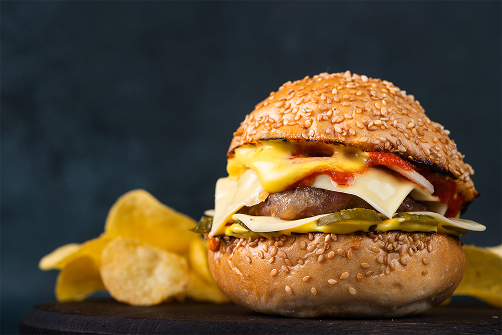 Cheeseburger at one of the best burger places in Dubai