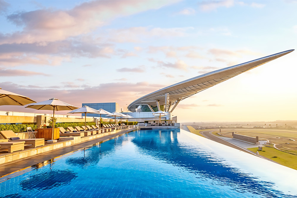 Infinity pool at Meydan Hotel