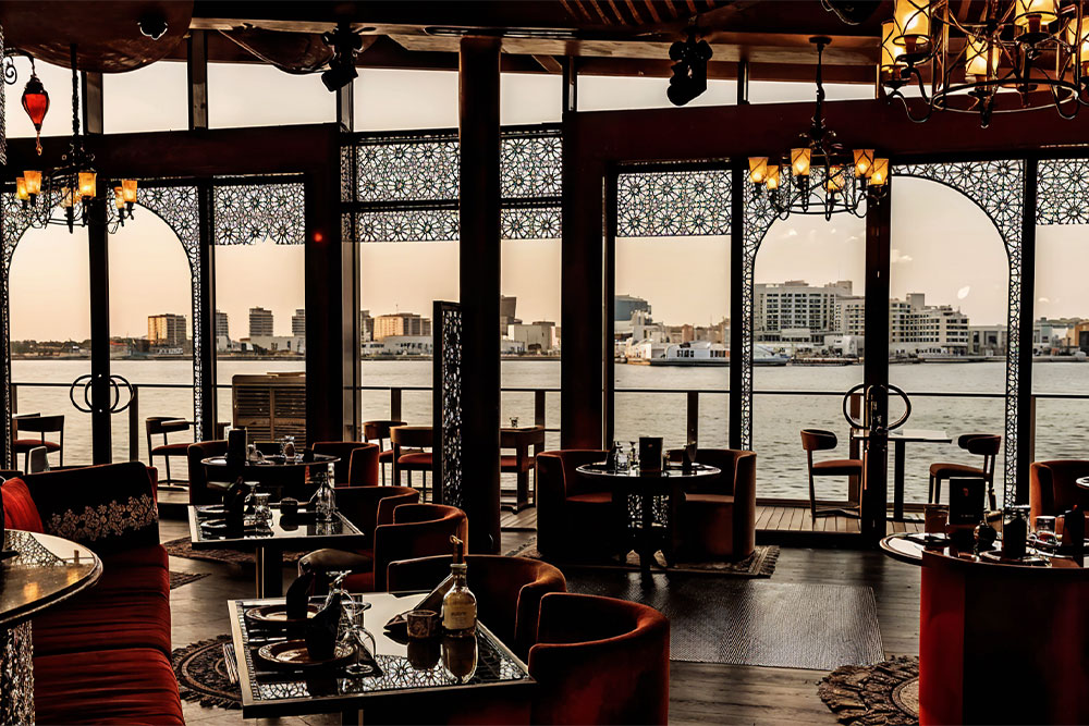 Sunset view at Ornina Arabian Lounge, an Arabic Restaurant Abu Dhabi