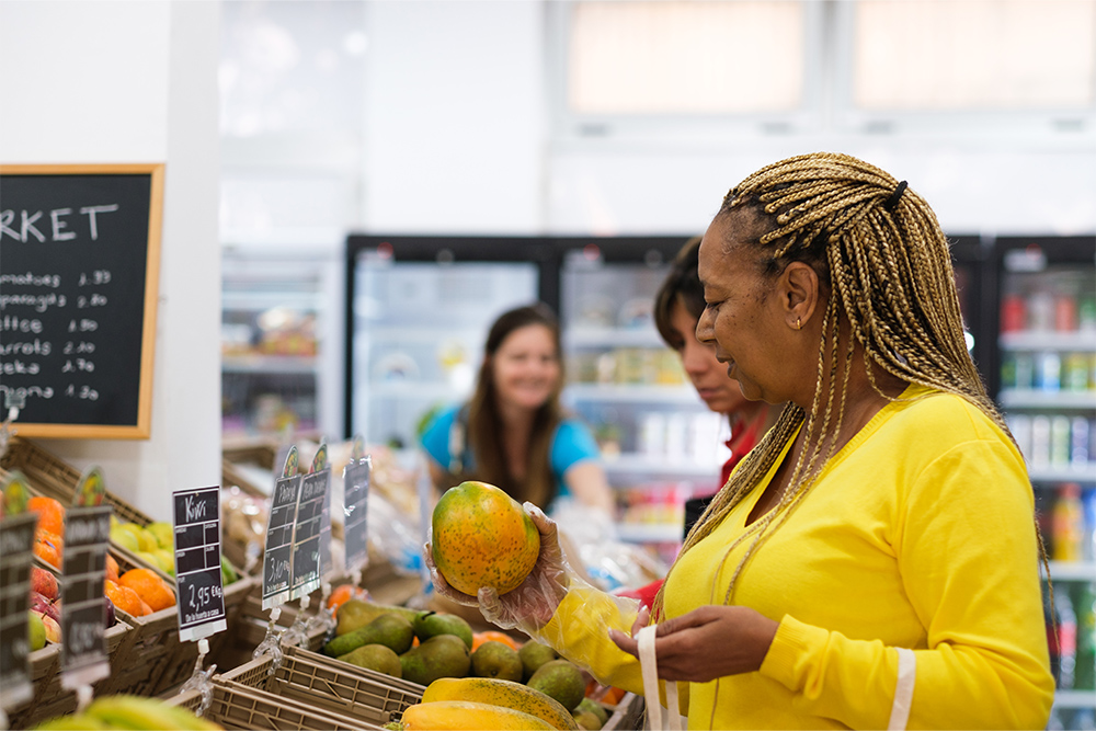 Woman shopping at one of the supermarkets