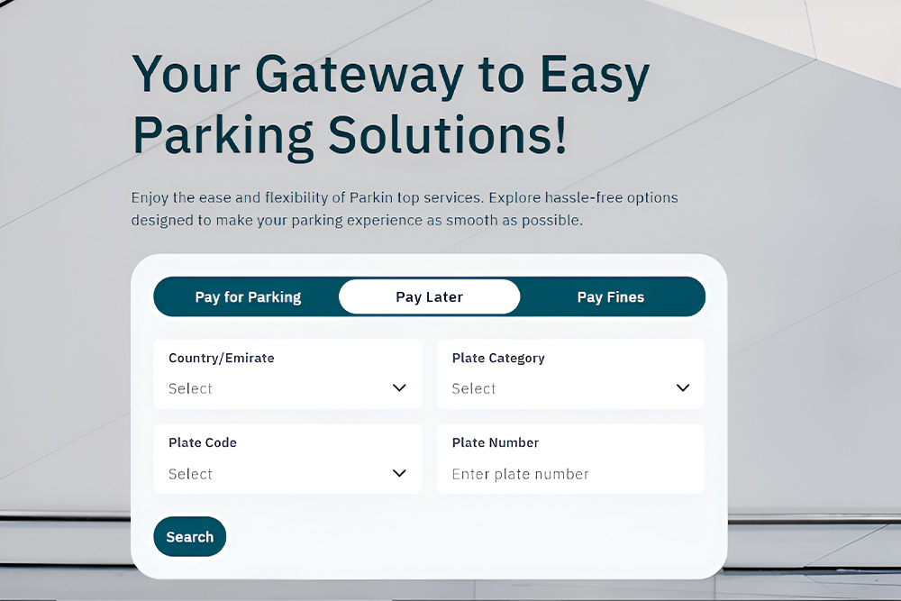 Pay later feature on Parkin app in Dubai