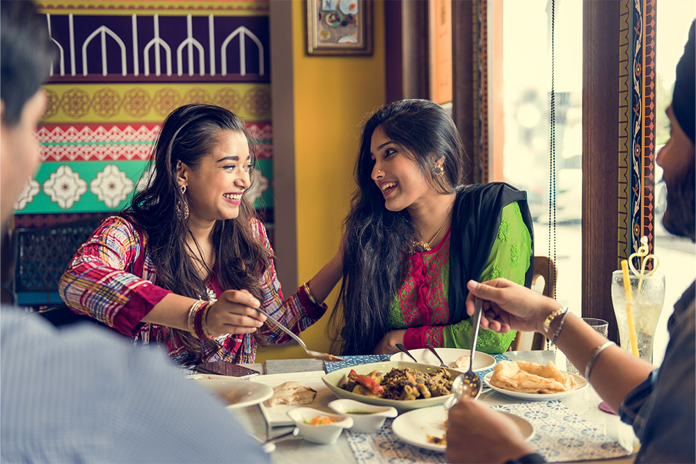 People dining at an Indian Restaurant in JLT