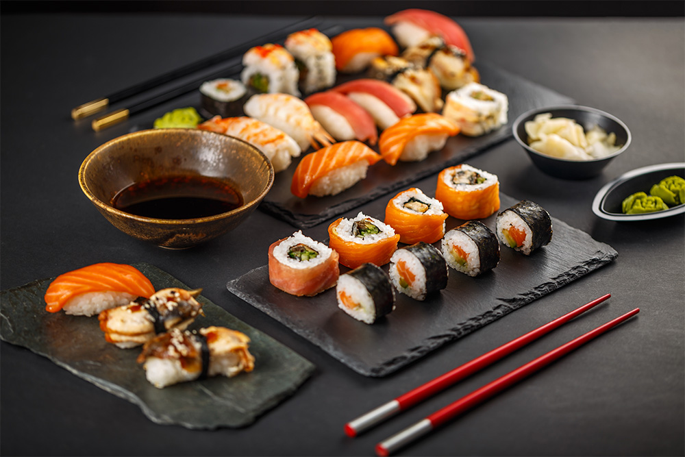 Sushi served at a Japanese restaurant in Ajman