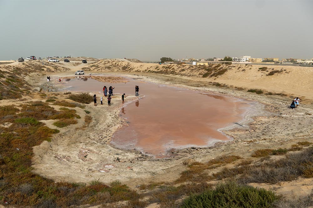 Pink Lake in Ras Al Khaimah in the UAE 