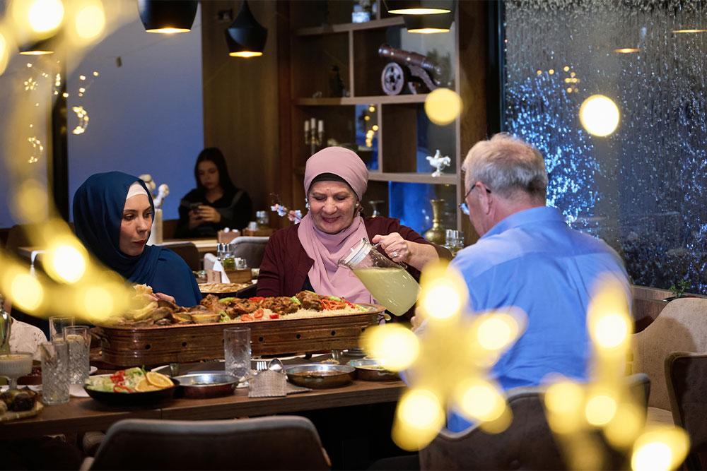 Family having iftar in Dubai