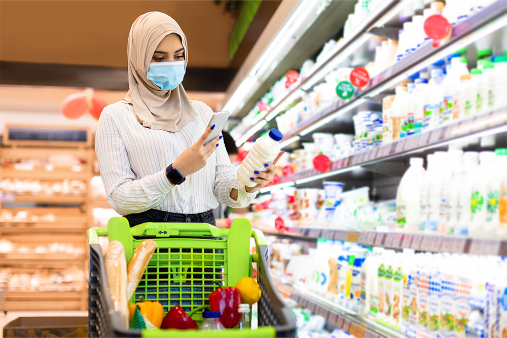 Women doing grocery at the supermarket