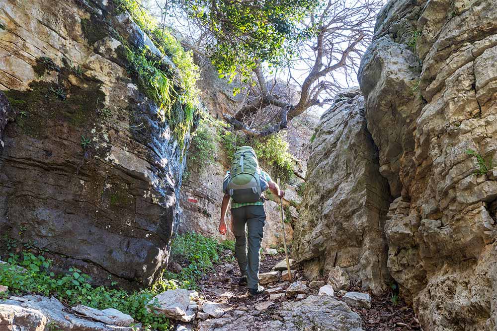  A hiker in the mountains of Ras Al Khaimah