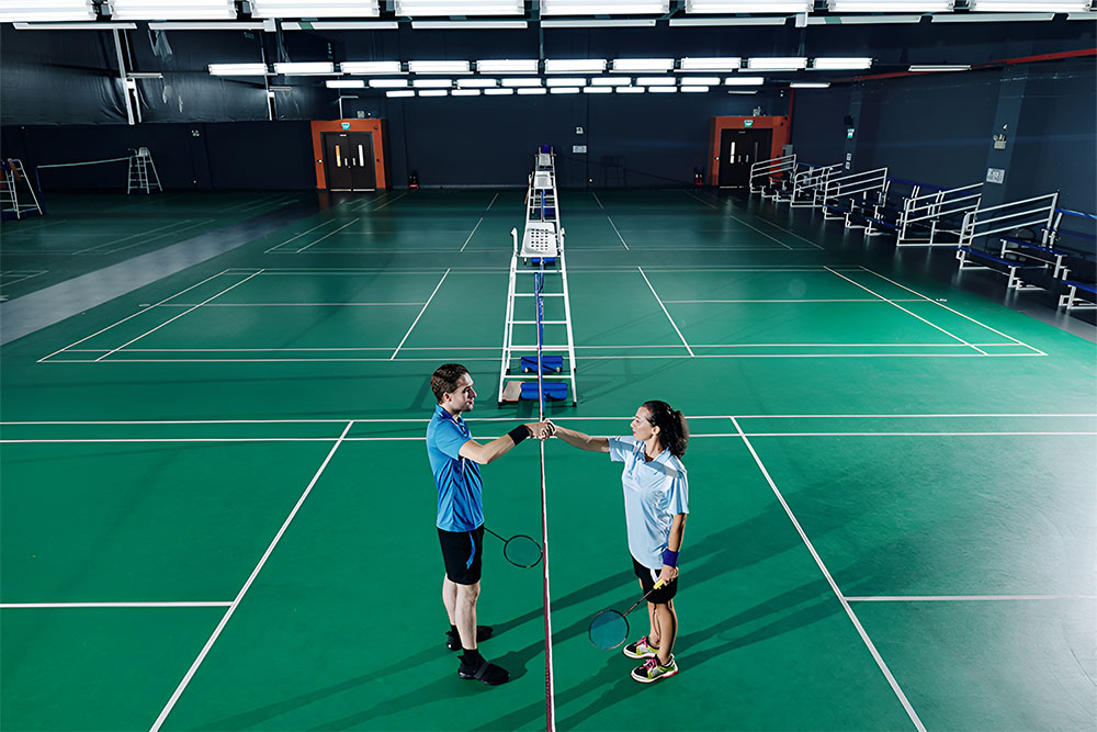 friendly badminton match