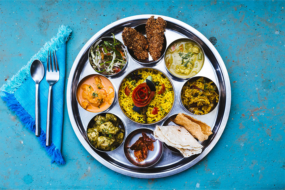 South Indian platter in Abu Dhabi