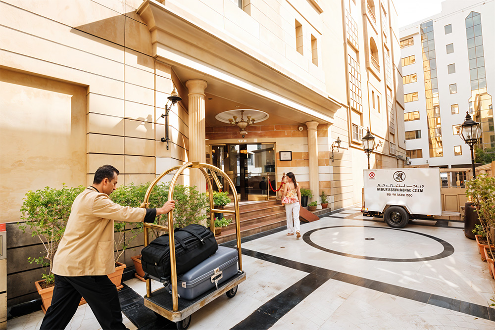 Hotel entrance of hotel near Union Metro station