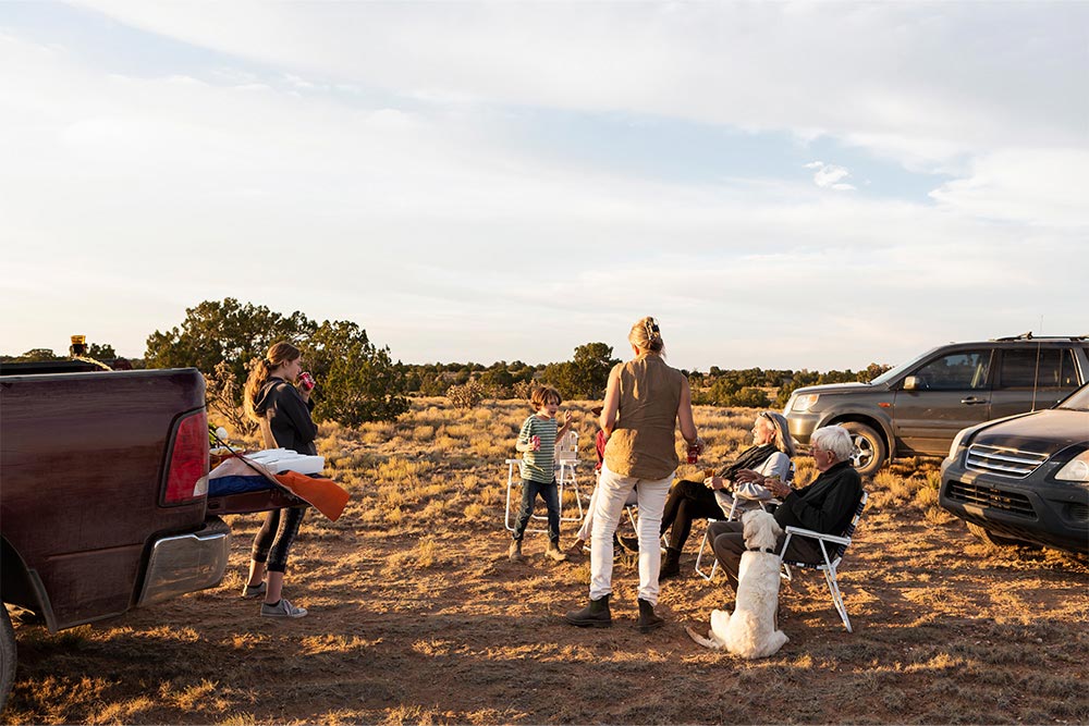 Family picnic at the site 