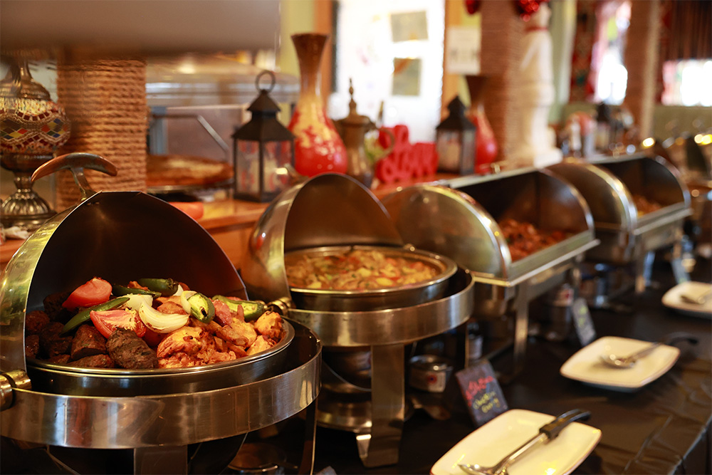 buffet served in JLT Indian restaurant