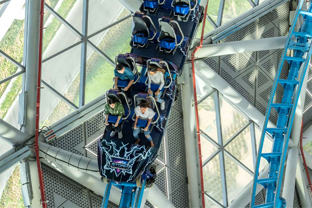 The storm coaster at Dubai Hills Mall