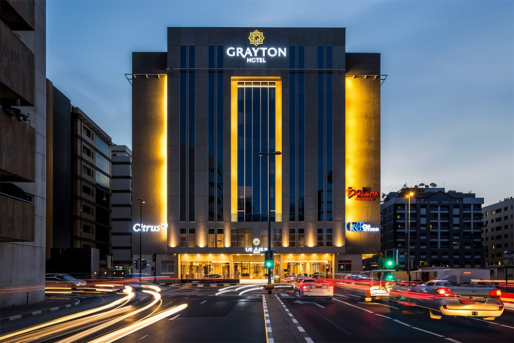 Grayton Hotel Building near Burjuman Metro Station