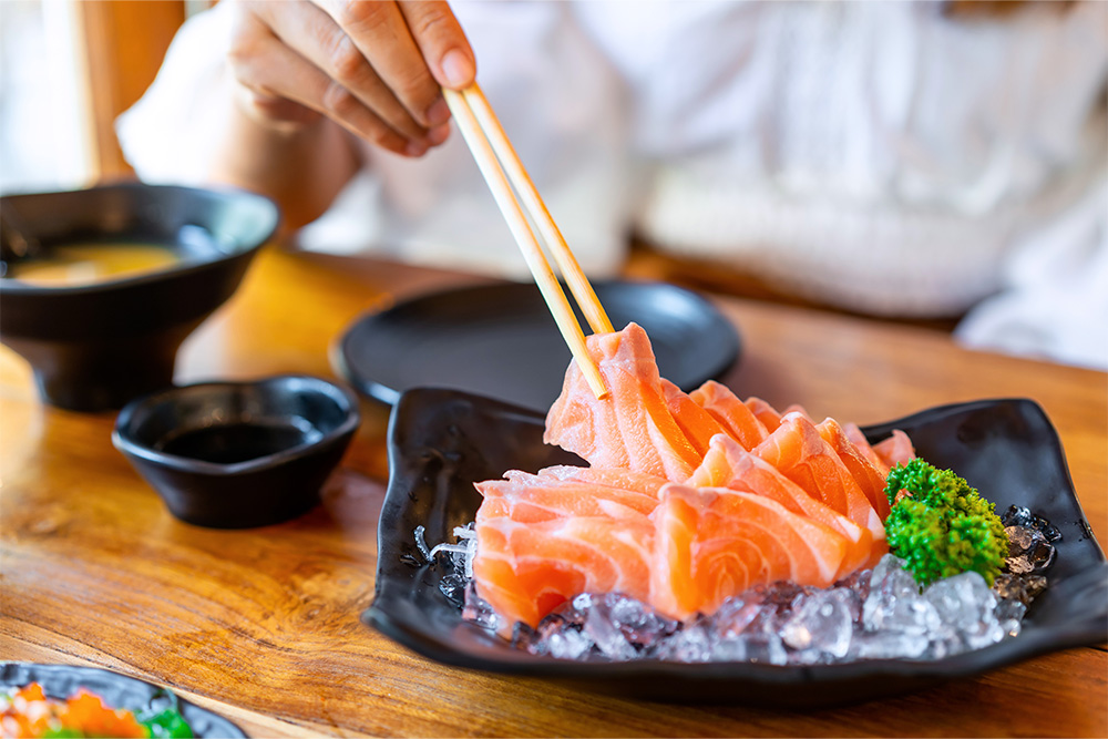 Sashimi served at a Japanese restaurant in Ajman