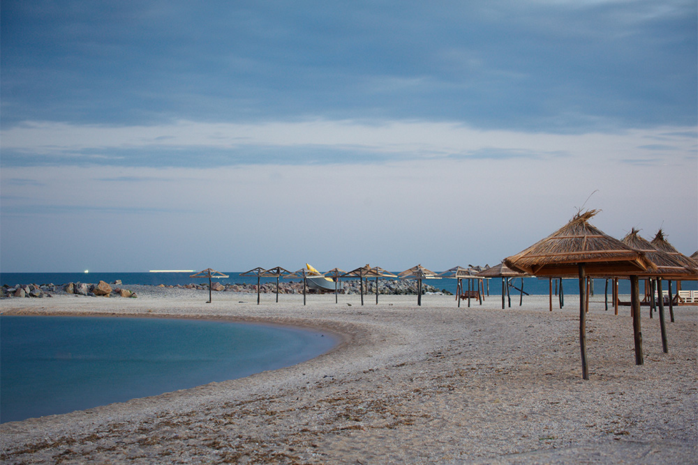 A relaxing day at a beach in Abu Dhabi