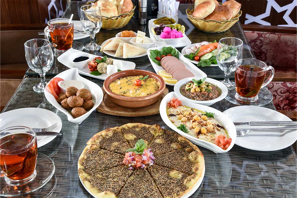 A table at a Lebanese restaurant Ras Al Khaimah