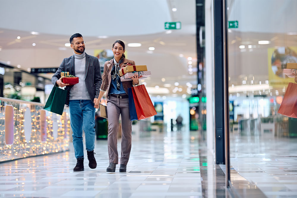 Couple in a Shopping Mall