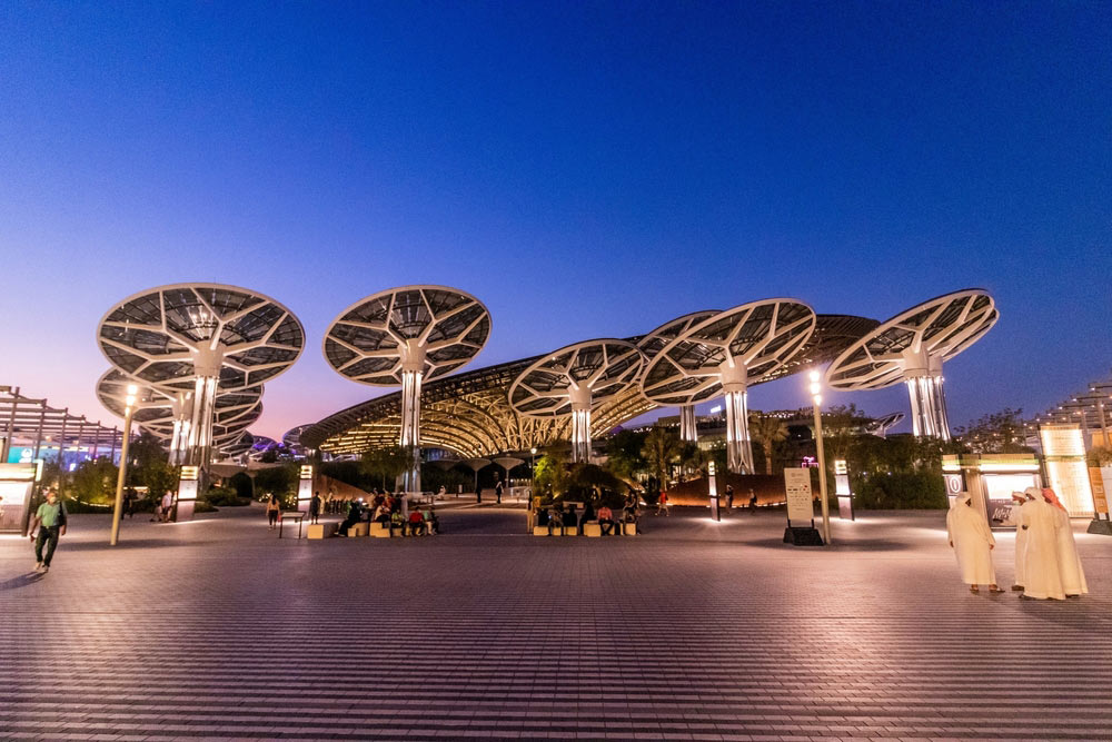 Large solar panels in Expo City Dubai 