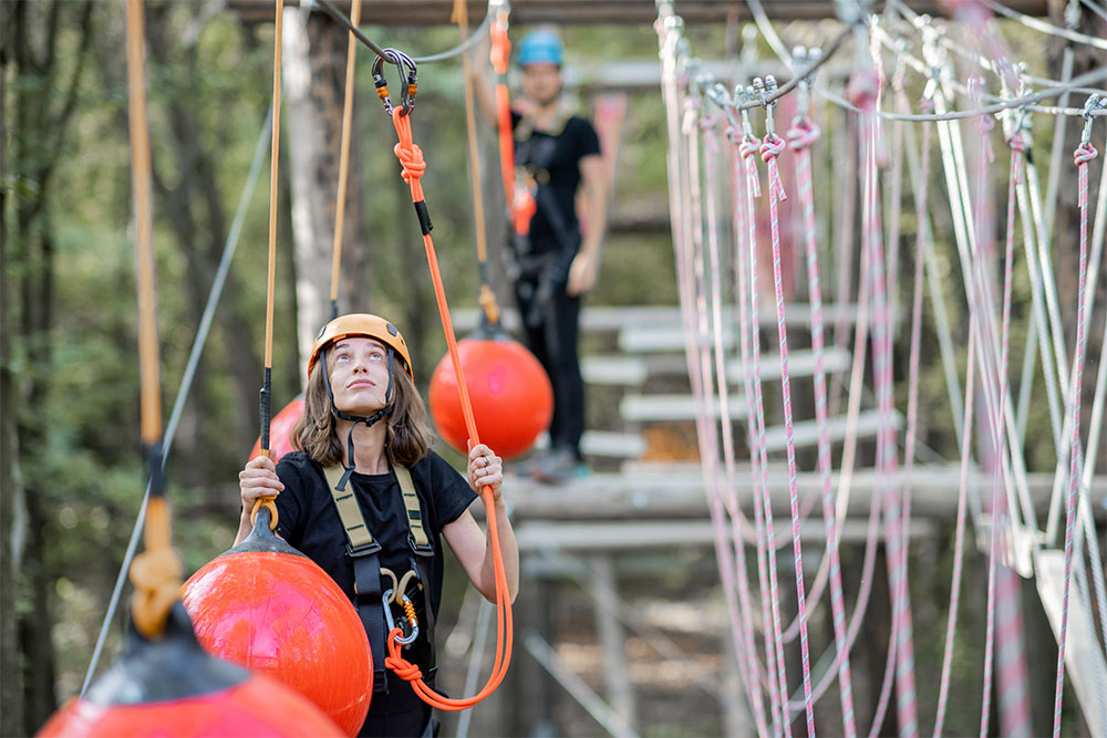 Ropes course at Jais adventure park 