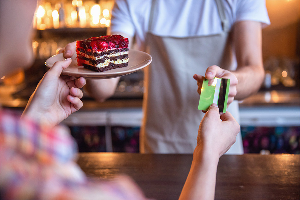 paying for cakes with your card 