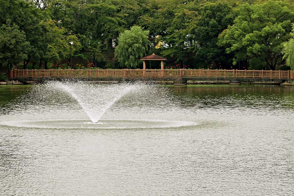 A fountain at Green Belt Ladies Park