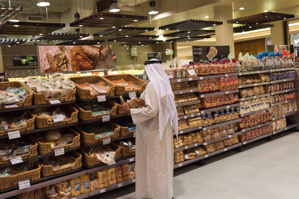 Man doing grocery in the supermarket