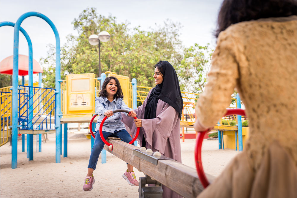 families enjoying in a park 