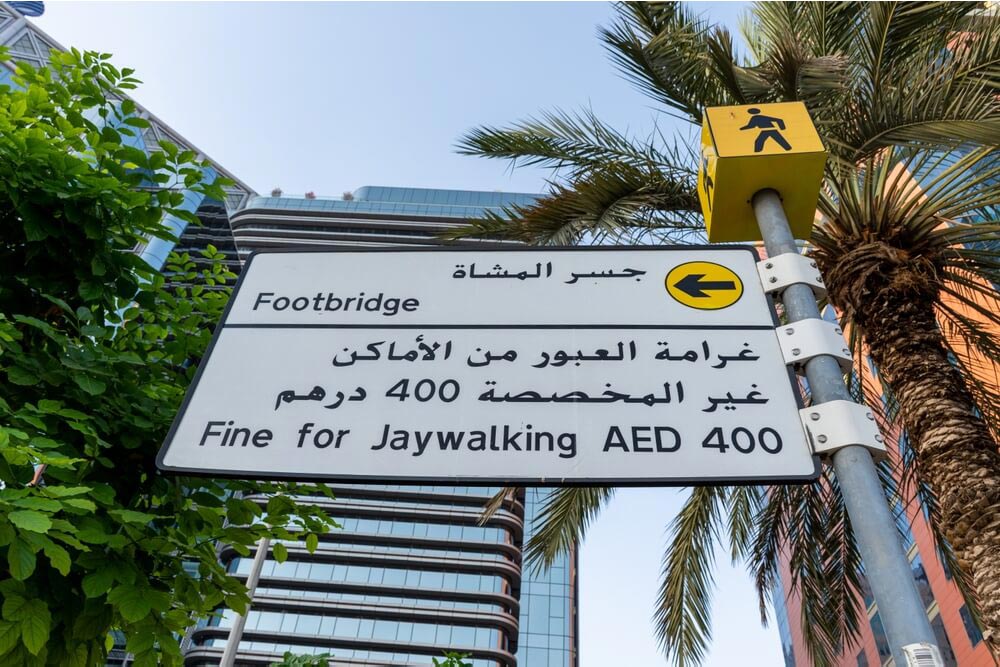 jaywalking fine in Dubai