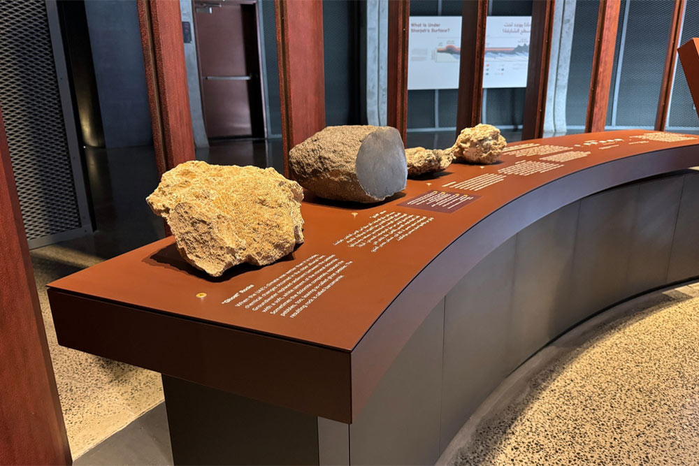 Exhibits in Hall 2 of Buhais Geological Park Sharjah
