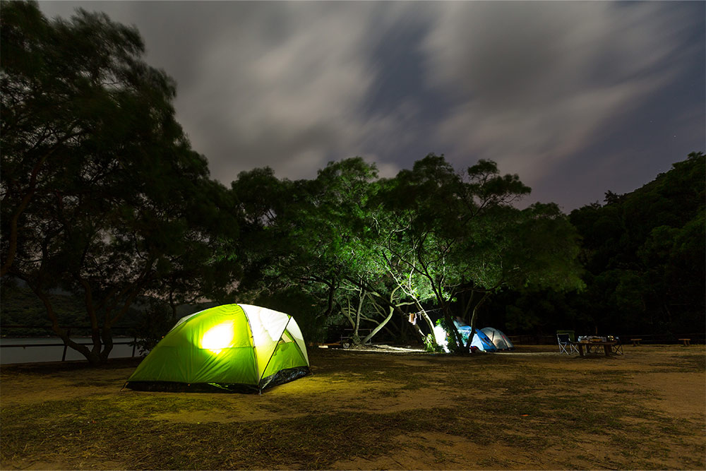 Camping under the open sky