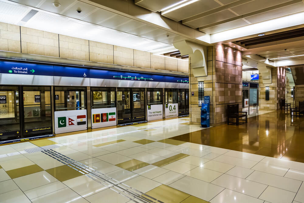 Metro station in Dubai