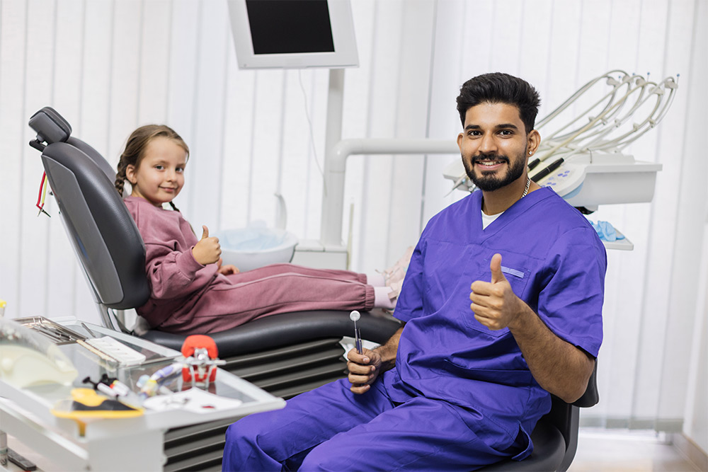 A child’s dental check up at Queens Medical Centre