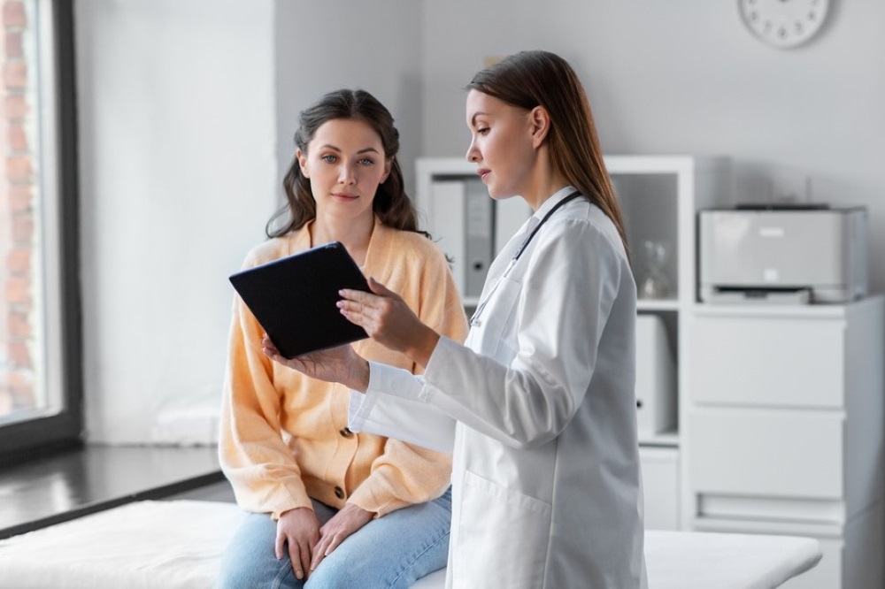 doctor and patient at bloom plus clinic in international city