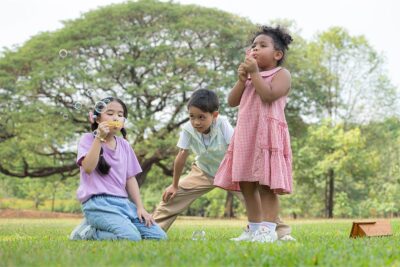 Children at play in Sheikha Fatima Park